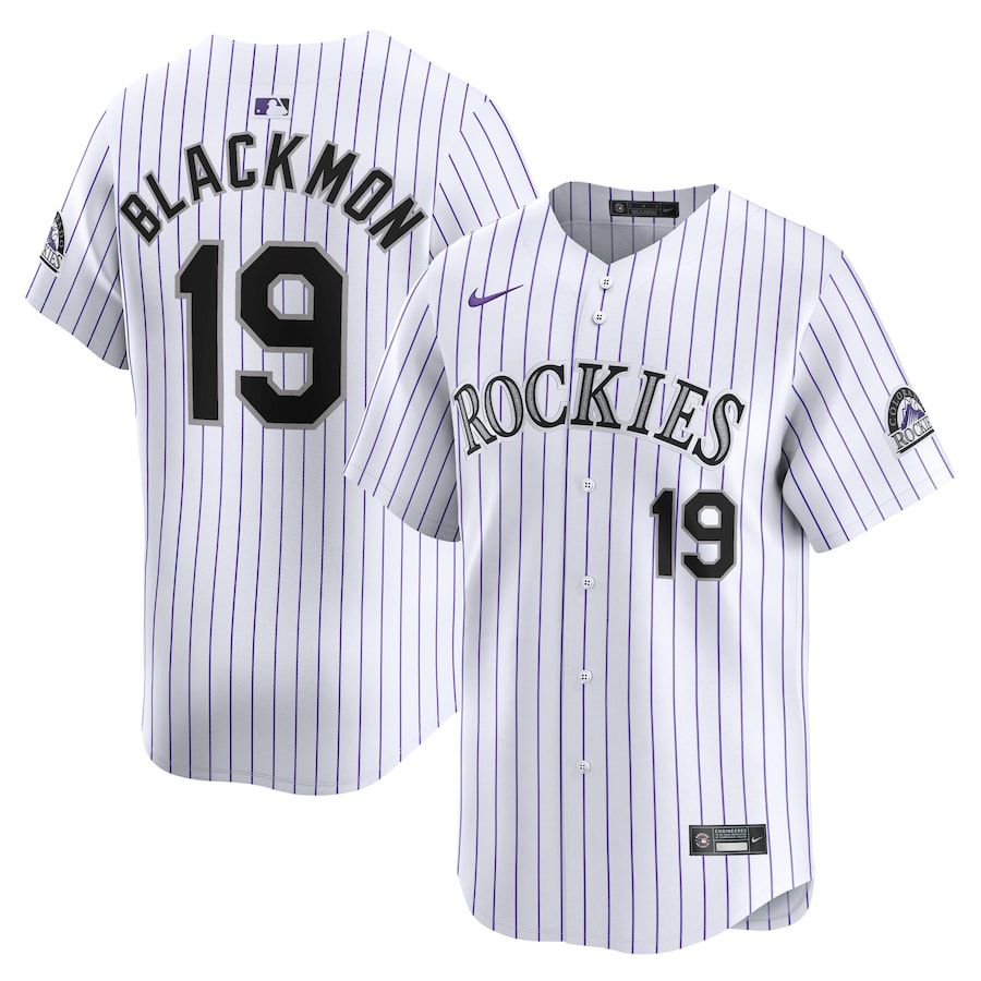 Men Colorado Rockies #19 Charlie Blackmon Nike White Home Limited Player MLB Jersey